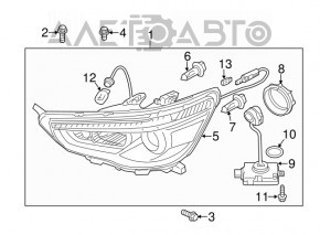 Far stânga față Mitsubishi Outlander Sport ASX 10-19 cu xenon, complet