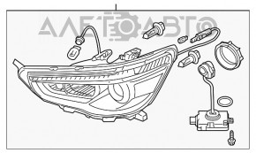 Far dreapta față Mitsubishi Outlander Sport ASX 10-19 xenon nou neoriginal.