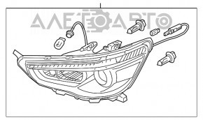 Far stânga față Mitsubishi Outlander Sport ASX 10-19 gol halogen nou neoriginal.