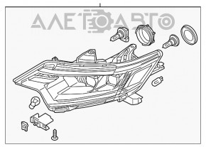 Far dreapta față Mitsubishi Outlander 16-21 elementul de sticlă neclară.