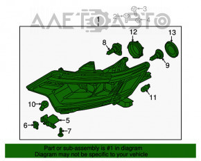 Far dreapta față Mitsubishi Outlander 16-21, nou, non-original, gol, fără resturi