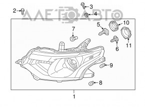 Far stânga față Mitsubishi Outlander 14-15, goală, halogenă