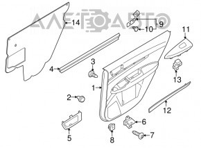 Controlul geamului electric din partea dreapta față a Subaru Outback 10-14 cu capac gri, structură