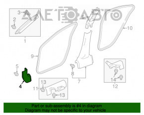 Capacul amortizorului frontal dreapta jos pentru Acura ILX 13-18 negru