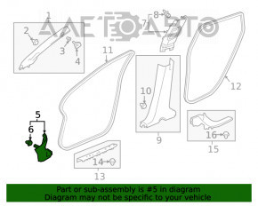 Capacul amortizorului frontal dreapta jos Honda Clarity 18-21 SUA negru, zgârietură