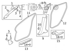 Capacul amortizorului frontal dreapta jos Honda Clarity 18-21 SUA negru, zgârietură