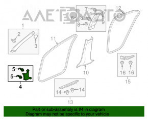 Capacul suportului frontal dreapta inferioara Acura TLX 15- negru