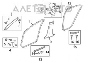 Capacul suportului frontal dreapta inferioara Acura TLX 15- negru