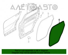 Уплотнитель дверного проема задний правый Kia Sorento 16-20