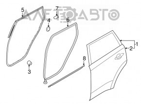 Уплотнитель дверного проема задний правый Kia Niro 17-22