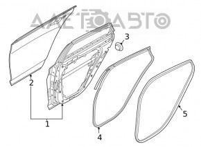 Garnitura de etanșare a cadrului ușii din spate dreapta pentru Hyundai Sonata 20-