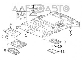 Acoperirea plafonului pentru Honda Civic X FC 19-21 4d gri fără geam panoramic LX construit în SUA