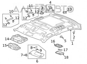 Acoperirea plafonului pentru Honda Insight 19-22 gri, fără geam panoramic.