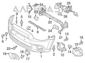 Cadru far stânga față Mitsubishi Outlander Sport ASX 11-15 pre-restilizare, crom