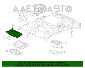 Козырек правый Honda Civic X FC 16-21 4d серый, без крючка, под химчистку