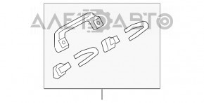 Manerul plafonului din spate dreapta pentru Acura MDX 07-13, gri, zgârii