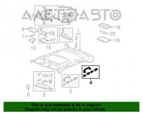 Manerul plafonului din spate dreapta pentru Acura MDX 07-13, gri, zgârii