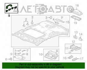 Manerul plafonului din spate stânga pentru Acura TLX 15- bej