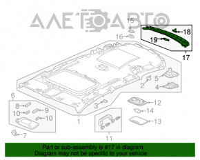 Накладка потолка задняя Honda CRV 17-22 серая, царапины