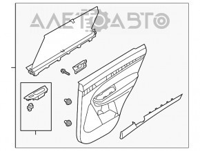 Capacul usii cardul din spate dreapta Kia Sorento 10-15 negru, cu perdea, iluminare, zgarietura