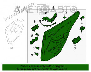 Capacul usii card spate dreapta Kia Optima 11-15 negru, zgarietura