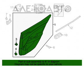 Capacul usii, cartela din spate stanga Hyundai Elantra AD 17-20, material textil bej