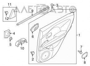 Capacul ușii spate stânga Kia Niro 17-22 HEV, PHEV, negru lucios, fără încălzire.