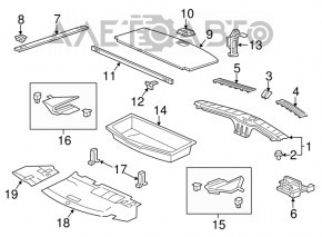 Пол багажника Acura MDX 14-20 черн