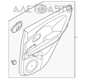 Обшивка двери карточка задняя правая Kia Niro 17-22 HEV, PHEV черная, без глянцевой вставки, без подогрева