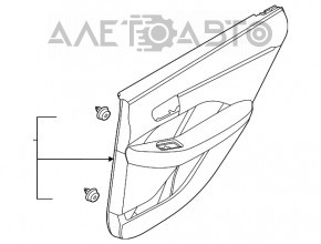 Capacul usii card spate dreapta Hyundai Sonata 20- negru, linie rosie.