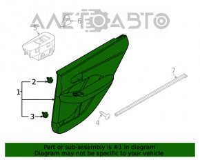 Capacul usii card spate dreapta Hyundai Sonata 20- negru, linie rosie.