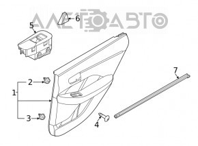 Capacul usii card spate dreapta Hyundai Sonata 20- negru, linie rosie.