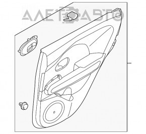 Обшивка двери карточка задняя левая Kia Soul 14-19