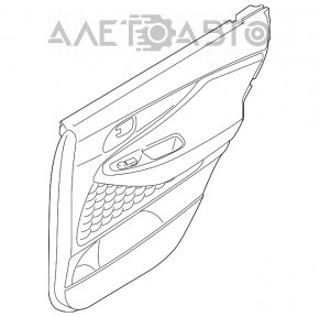 Capacul ușii, cartela din spate, stânga, Hyundai Santa FE 19-20, negru.