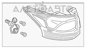 Lampa exterioară aripă stângă Mitsubishi Outlander 14-15 SUA cu LED-uri de reîmprospătare