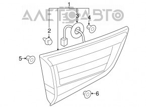 Lampa interioară pentru capacul portbagajului dreapta Mitsubishi Outlander 16-21 SUA, nou, neoriginal