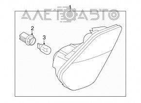 Reflector spate stânga Mitsubishi Outlander 16-21, nou, original OEM