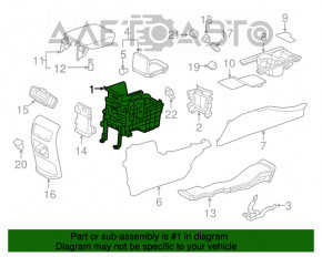 Consola centrală cu cotier pentru Honda CRV 17-19, neagră, zgâriată, necesită curățare chimică.