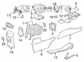 Consola centrală cu cotier pentru Honda CRV 17-19, neagră, zgâriată, necesită curățare chimică.