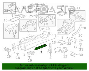 Накладка подлокотника левая Honda Civic X FC 16-21 черная тряпка