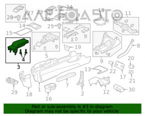 Подлокотник Honda Civic X FC 16-21 верхняя часть, черная тряпка