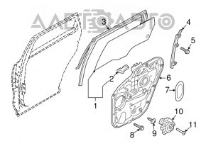 Geam electric cu motor spate stânga Kia Sorento 16-20