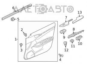 Capacul ușii, cartela frontală dreapta Honda Insight 19-22, neagră.