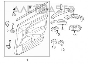 Panoul ușii, cartela frontală dreapta Honda Civic 4d 06-09.