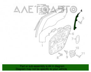 Направляющая стекла двери задней правой Kia Sorento 16-20