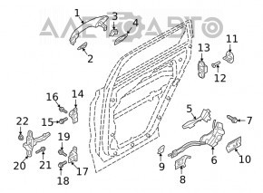 Mecanismul manetei ușii din spate stânga Hyundai Santa FE 19-