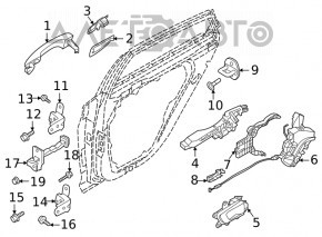 Mecanism mâner portiere spate dreapta Hyundai Sonata 20 - nou original OEM