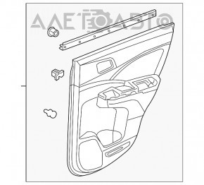 Обшивка двери карточка задняя правая Honda CRV 12-14 тряпка черная