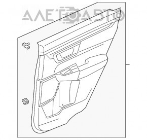 Capacul usii, cartela din spate stanga pentru Honda CRV 17-22 gri.