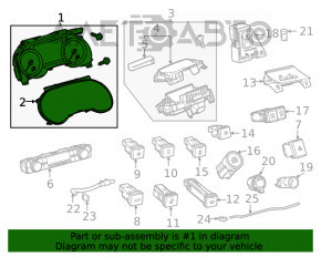 Tabloul de bord al Toyota Highlander 20-22 pentru 7 locuri.